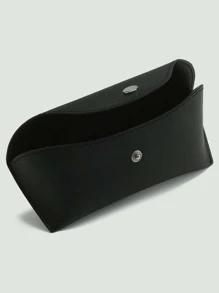 Snap Button Glasses Bag - Black - View 2