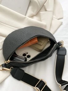 Minimalist Waist Bag With Coin Purse - Black - View 3