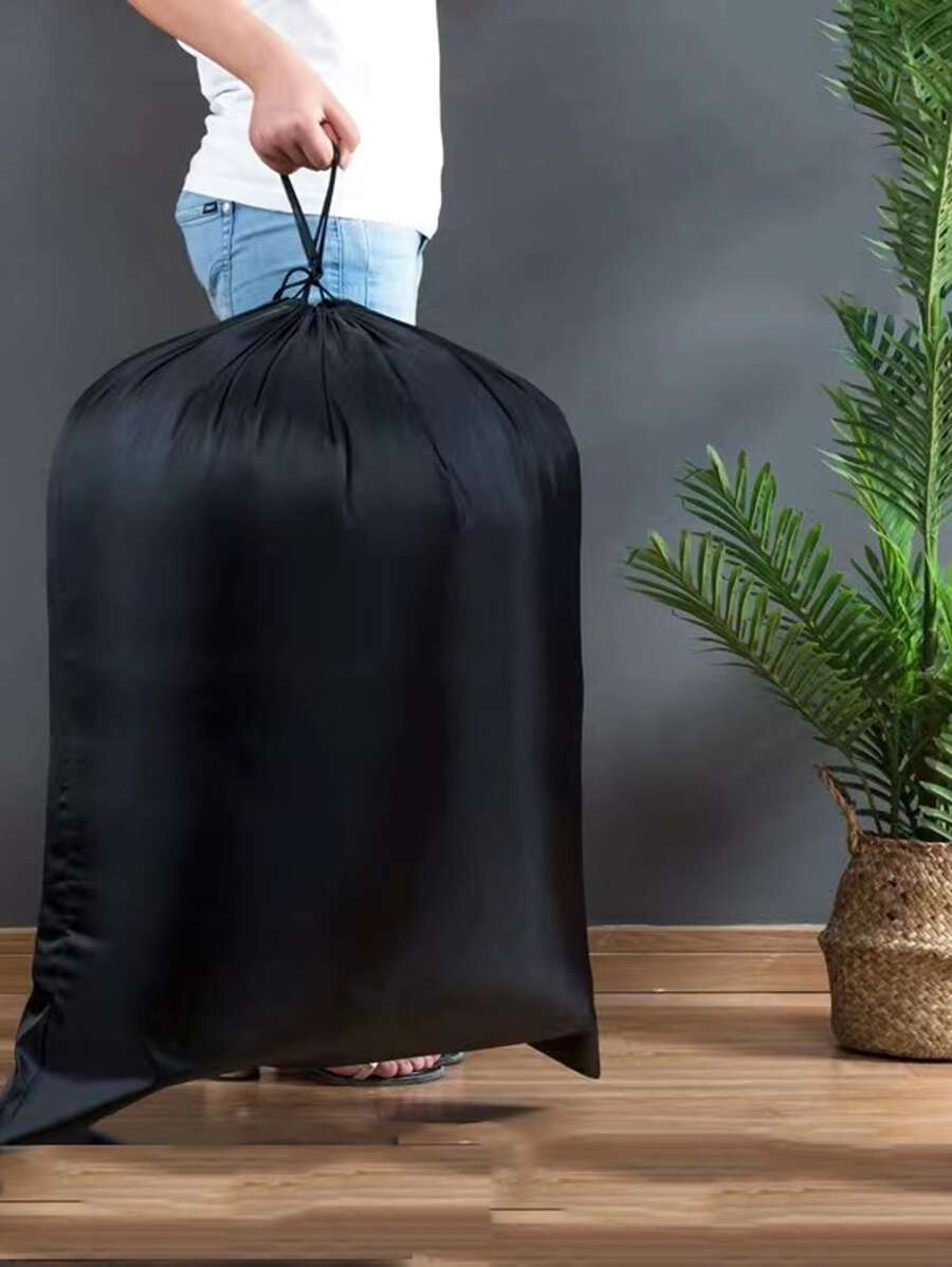 1pc Túi lưu trữ có thể gập lại dây rút rắn - màu đen - Xem 1