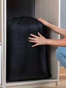 1pc Túi lưu trữ có thể gập lại dây rút rắn - màu đen - Xem 3