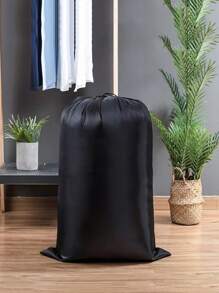 1pc Túi lưu trữ có thể gập lại dây rút rắn - màu đen - Xem 4