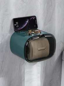 1pc Punch-free Clear Tissue Storage Box - Green - View 3