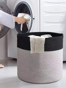 1 pieza Cesta de lavandería con diseño tejido - Multicolor - Ver 1