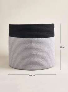 1 pieza Cesta de lavandería con diseño tejido - Multicolor - Ver 2