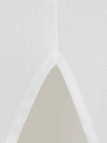 SHEIN VCAY 素色下擺開叉掛脖上衣和闊腿褲 - 白色 - 查看 7