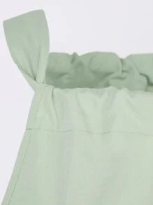 SHEIN VCAY Vestido unicolor bajo con fruncido de cuello halter - verde menta - Ver 8