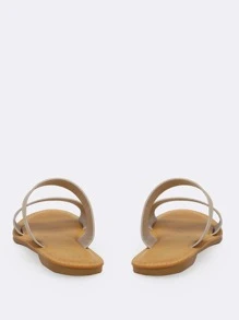 SHUZIA Women's Comfortable, Durable, Essential Slip On Double Strap Nubuck Flat Sandals Mother's Day Present - Khaki - View 4