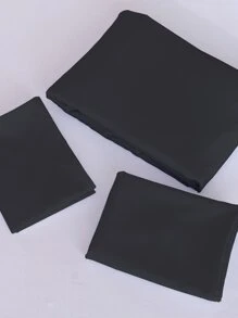 3 Cái/bộ Đen Trang Bị Tấm Bộ Không Có Chất Độn, Bắc Âu Vải Trang Bị Tấm Bộ Giường - màu đen - Xem 4