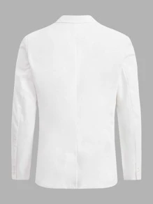 Manfinity NXTstreet Men Cotton Single Breasted Blazer & Trousers Set - White - View 4
