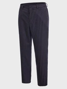 Manfinity VCAY Men Suit Pants Nút Túi Dây kéo Sọc - Màu xanh hải quân - Xem 1