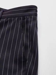 Manfinity VCAY Men Suit Pants Nút Túi Dây kéo Sọc - Màu xanh hải quân - Xem 5