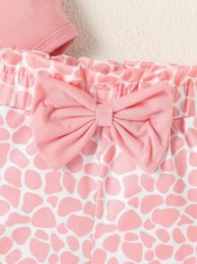 SHEIN 女寶寶漫畫圖形連體衣&短褲&配件口水巾&髮箍&手套