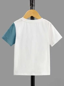 SHEIN Young Boy Dinosaur Print Tee - White - View 2