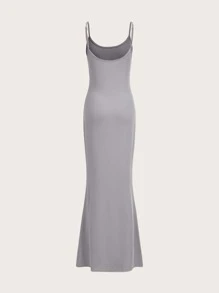 SHEIN EZwear Solid Maxi Cami Dress - Light Grey - View 2