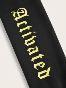 SHEIN ICON 老虎和字母圖案連帽衫和半身裙