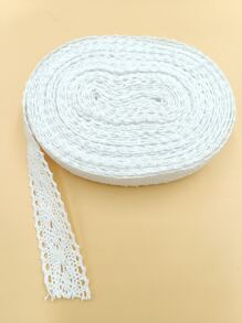 1pc 10m Diy White Knitted Lace Trim, Width 2.5cm, For Clothing Accessory - White - View 1