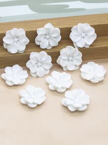 10 piezas Decoración artesanal con diseño de flores, mejor regalo - Blanco - Ver 1