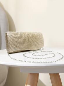 迷人、優雅、精緻、安靜奢華亮片、時尚、奢華、閃亮新款跨境到貨閃亮晚宴手拿包，設計簡約，風格優雅，迷你單肩包和鏈條手提包晚宴包，晚宴包，適合派對女孩、女士、新娘完美派對 , 婚禮 , 舞會 , 晚餐/宴會 , 雞尾酒會 - 香檳色 - 查看 6