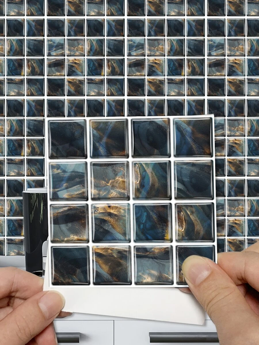 6pcs Marble Pattern Kitchen Sticker - Multicolor - View 1