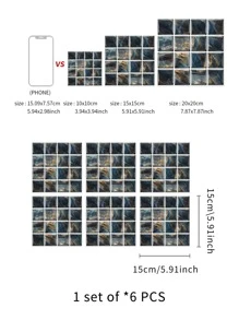 6pcs Marble Pattern Kitchen Sticker - Multicolor - View 6