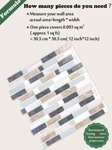 4pcs Brick Pattern Kitchen Sticker - Multicolor - View 4