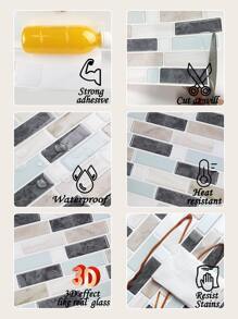 4pcs Brick Pattern Kitchen Sticker - Multicolor - View 5