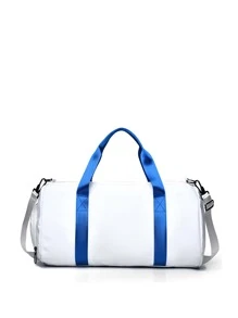 Bolso de lona con estampado de letra - Blanco - Ver 6