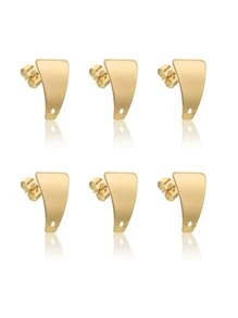 6pcs Geo Design DIY Earrings Accessory - Yellow Gold - View 1