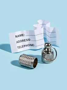 1 pieza Identificador para mascotas de acero inoxidable - Plateado - Ver 2