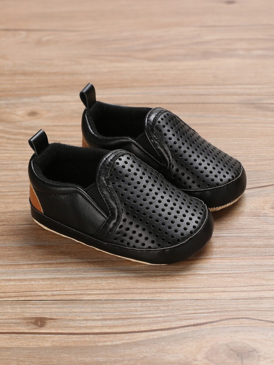 Baby Hollow Out Slip On Shoes - Black - View 1