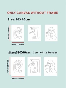 3pcs Abstract Figure Graphic Unframed Painting - Black - View 3