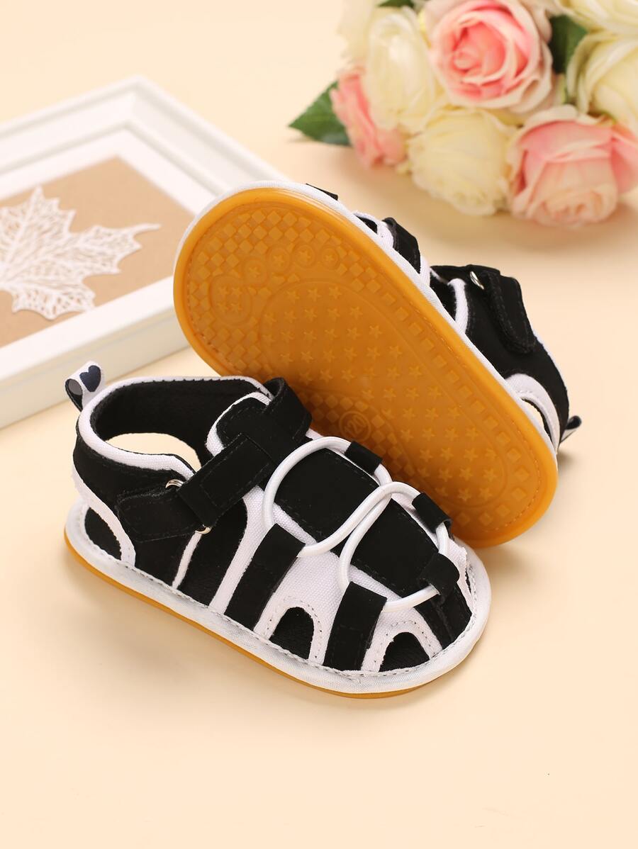 Bebé Sandalias de dos tonos tira tobillera - Negro - Ver 1