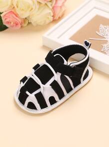 Bebé Sandalias de dos tonos tira tobillera - Negro - Ver 4