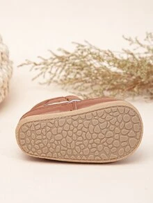 Bebé Zapatillas planas con estampado de dibujos animados cierre de gancho y bucle con tira - Marrón - Ver 5