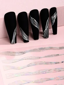 Beauty Sticker 2sheets Striped Nail Art Sticker - Multicolor - View 4