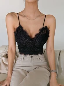 DAZY Cắt ren lông mi Cami ngọn - màu đen - Xem 1