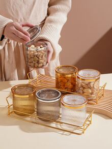 3pcs Clear Snack Jar & 1pc Tray - Multicolor - View 6