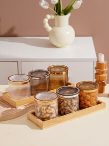3pcs Snack Jar & 1pc Tray - Multicolor - View 1