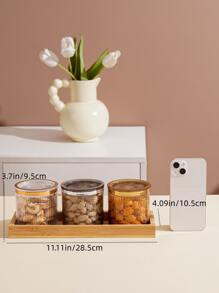 3pcs Snack Jar & 1pc Tray - Multicolor - View 2
