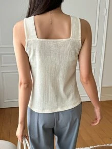 DAZY Twist Front Cami Top - White - View 2