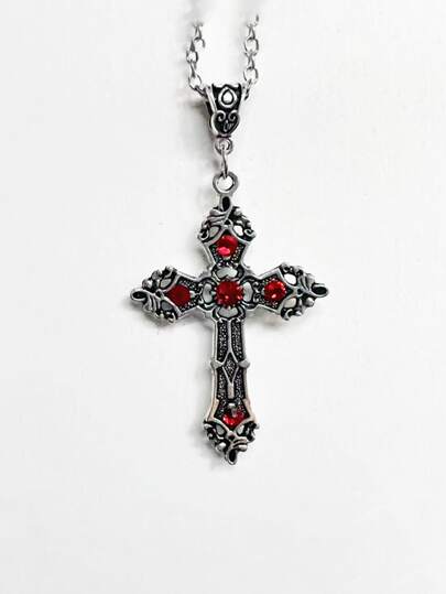 Fashionable and Popular Men Cross Charm Necklace Alloy for Jewelry Gift and for a Stylish Look