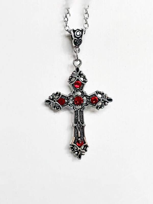 Fashionable and Popular Men Cross Charm Necklace Alloy for Jewelry Gift and for a Stylish Look