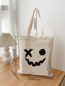 Hombres Bolsa de compras con estampado de dibujos animados - Beis - Ver 5