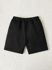 SHEIN 女孩龍和字母圖案短褲