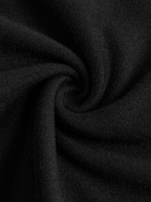 ROMWE 素色打結喇叭褲 - 黑色 - 查看 4