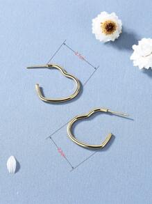 Bông tai vòng cổ thiết kế trái tim - Vàng - Xem 3