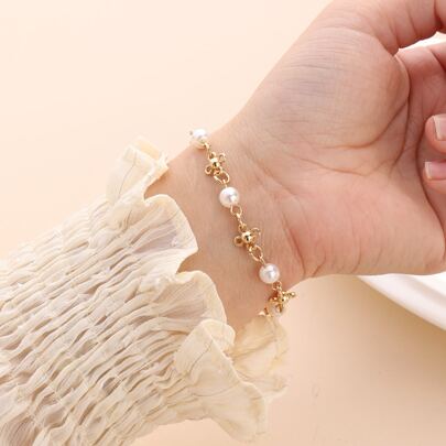 Faux Pearl Decor Bracelet