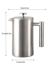1pc Stainless Steel Coffee Maker - Silver - View 2