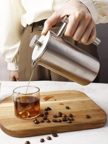 1pc Stainless Steel Coffee Maker - Silver - View 6