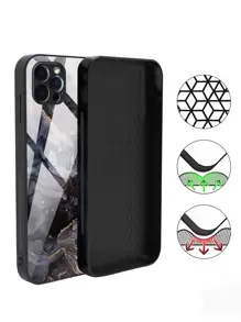 1 Stück iPhone 16 Handy Hülle mit Marmorstruktur-Muster in Schwarz, kompatibel mit iPhone 15, 14, 13 ProMax, 12, 11Pro, 15Plus, 14Plus, 13Mini, 12Mini, XR, XSMax, X, 6, 7, 8, Samsung Galaxy A12, A13-A52, A53, A81, A91, Galaxy S24, S23, S22, S21, S20, S10, S9, S8, Mi 11Lite, 12, Redmi 10, 10C, 12, 12C, Note9, Note10, Note11, Note12, Note13, P20, P30, P40, Y9(2019), Y7A, OPPO C53, Reno4, OnePlus Serie, Infinix Serie, stoßfeste Hülle